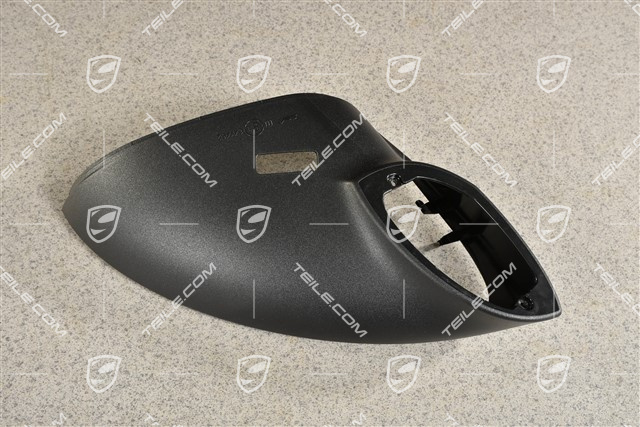 Spiegelgehäuse / Spiegel, Blende unten, Schwarz matt, L