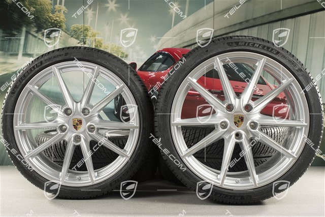 20"+21" Carrera S Winterräder Satz, Felgen 8,5J x 20 ET53 + 11J x 21 ET66 + Michelin Winterreifen 245/35 R20 + 295/30 R21, mit RDK-Sensoren