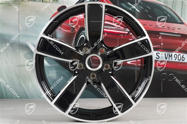 20-inch wheel rim set Carrera Sport, 8,5J x 20 ET49 + 11,5J x 20 ET56, Jet Black Metallic