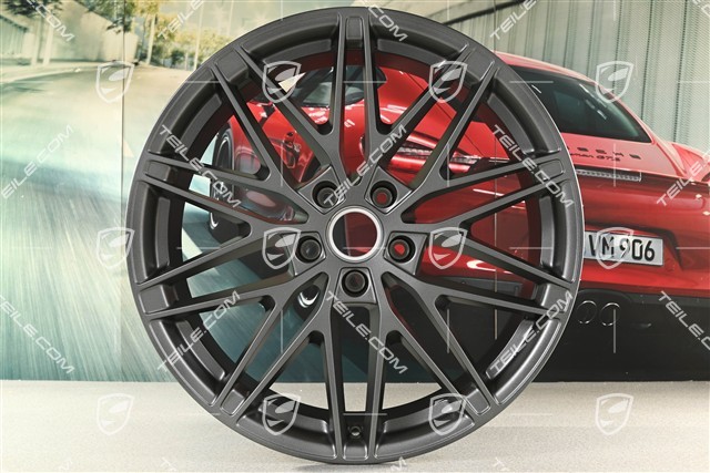 22-inch Macan RS Spyder Design wheel rim, 9J x 22 ET29, vesuvio grey