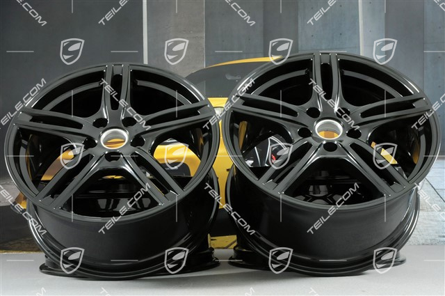 20" Felgensatz Turbo, 10,5J x 20 ET71 + 9,5J x 20 ET71, für Winterbetrieb, Schwarz Hochglanz