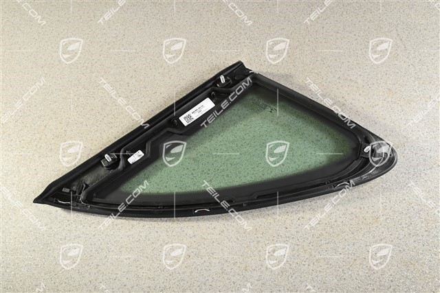 Side window with moulding, aluminium package Chrome look, L