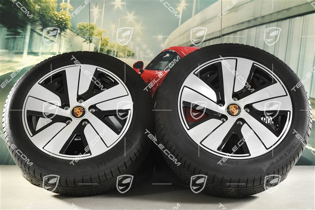 19" Taycan S Winterräder Satz, Felgen 8J x 19 ET50 + 10J x 19 ET47, Continental Winterreifen 225/55 R19 + 275/45 R19, DOT/Bj. 2021/2022, Reifenprofil 6mm