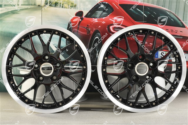 18" Komplet felg SportClassic II, 8J x 18 ET52 + 10J x 18 ET65, czarny wysoki połysk