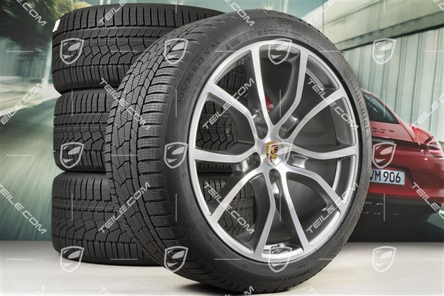 21-inch Cayenne Exclusive Design winter wheel set, rims 9,5J x 21 ET46 + 11,0J x 21 ET58 + Continental winter tyres 275/40 R21 + 305/35 R21, with TPMS