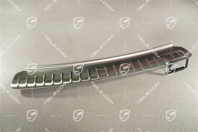 Rear bumper trim, stainless steel, spare wheel