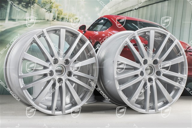 20-inch wheel rim set Panamera Design, 9,5J x 20 ET71 + 11,5J x 20 ET68, Brilliant chrome