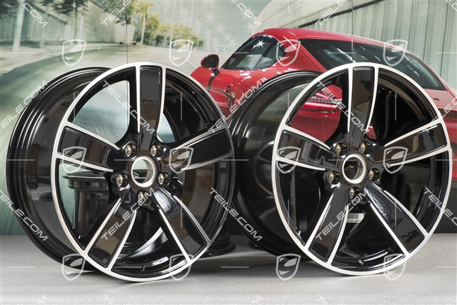 20-inch wheel rim set Carrera Sport, 8,5J x 20 ET49 + 11,5J x 20 ET56, Jet Black Metallic