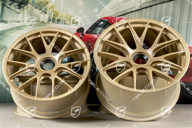 20"+21" GT2RS/GT3RS Magnesium zestaw/komplet felg, felgi 9,5 J x 20 ET50 + 12,5 J x 21 ET48, Aurum satynowy półmat