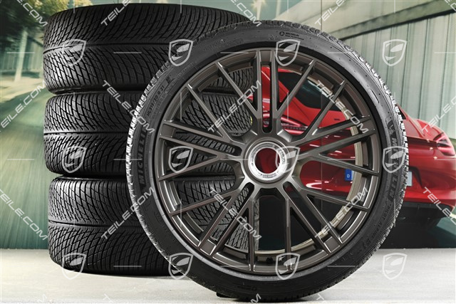 21-inch Panamera Turbo S Winter wheel set, central lock, wheel rims 9,5J x 21 ET71 + 10,5J x 21 ET71 + NEW  Michelin Pilot Alpin 5 winter tyres 275/35 R21 + 315/30 R21, Turbonite