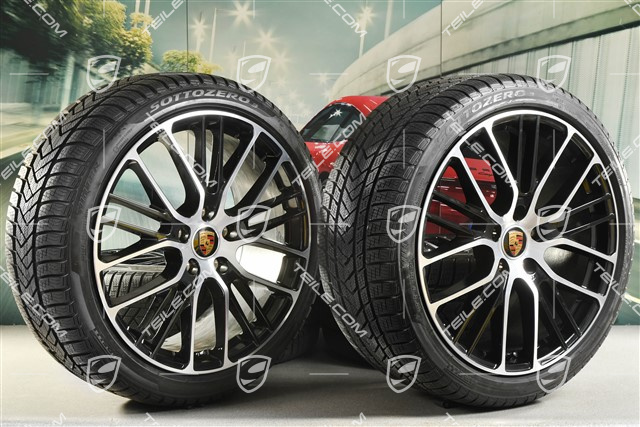 21" Winterräder Satz "Exclusive Design Sport", Felgen 9,5 J x 21 ET71 + 10,5 J x 21 ET71 + Pirelli Sottozero III Winterreifen 275/35 R21 + 315/30 R21, in Schwarz Hochglanz