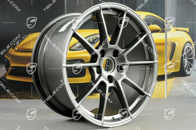 20-inch Spyder wheel rim set, rims 8,5J x 20 ET57 + 10,5J x 20 ET47, Platinum satin mat