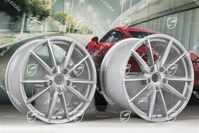 20+21" Felgensatz Carrera S, Felgen: vorne 8,5J x 20 ET53 + hinten 11,5J x 21 ET67, Brilliantchromlack
