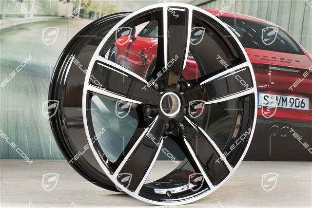22-inch Cayenne Coupé wheel rim set Sport Classic, wheel rims 10J x 22 ET48 + 11,5J x 22 ET52, black high gloss