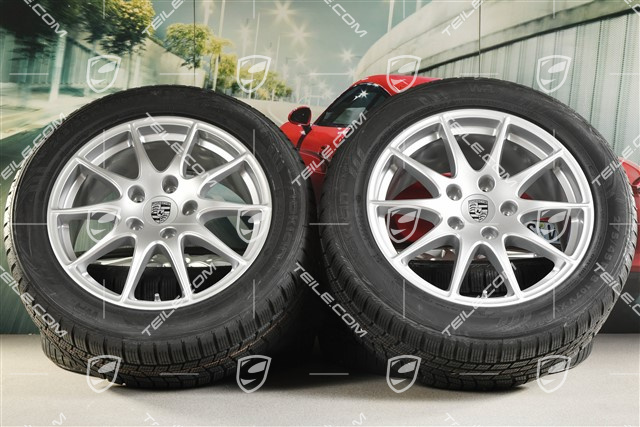 18-inch Panamera S winter wheel set, 8J x 18 ET 59 + 9J x 18 ET 53 + Nokian winter tyres 245/50 R18 + 275/45 R18, with TPMS