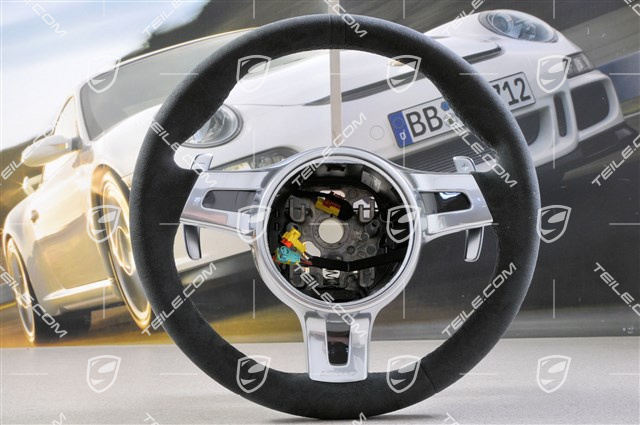 Steering wheel, PDK-shifting paddle with display unit, alcantara in black