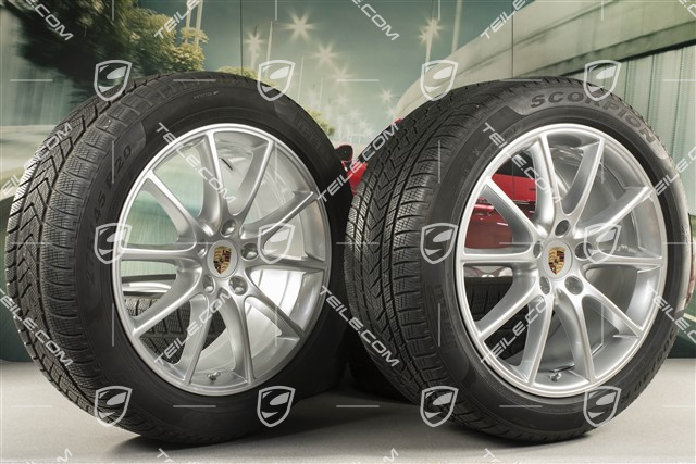20-inch Cayenne Design winter wheel set, rims 9J x 20 ET50 + 10,5J x 20 ET64 + Pirelli winter tyres 275/45 R20 + 305/40 R20, with TPMS