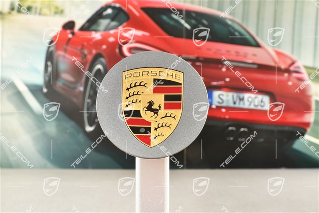 Hub cap, concave, crest coloured, Vesuvgrau