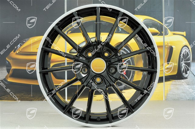 20-inch Panamera Sport wheel set, 9,5J x 20 ET 65 + 11,5 J x 20 ET 63, rims arms in black