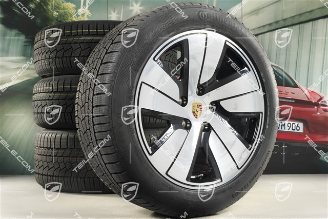 19" Taycan S winter wheel set, rims 8J x 19 ET50 + 10J x 19 ET47 + NEW Continental winter tyres 225/55 R19 + 275/45 R19