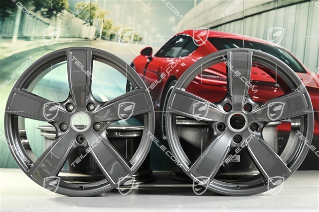 20-inch wheel rim set Carrera Sport, 8,5J x 20 ET57 + 10,5J x 20 ET51, titanium dark
