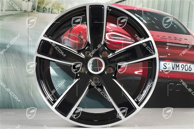 20-inch wheel rim set Carrera Sport, 8,5J x 20 ET49 + 11,5J x 20 ET56, Jet Black Metallic