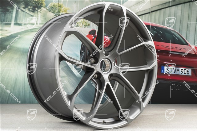 22" felgi GT, komplet, 10J x 22 ET48 + 11,5J x 22 ET52, Platinum satynowy półmat