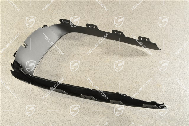 Front bumper Cover trim, Black matte, R