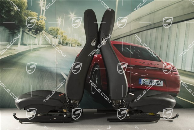 Fotele, regulowane manualnie, skóropodobne,  czarne, komplet (L+R)