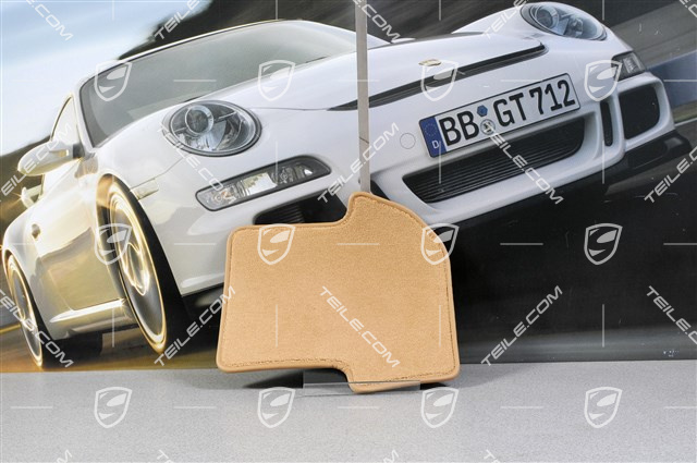 Fussmatte Satz, Perlvelours, Leder eingefasst, Cabrio/Targa mit BOSE Soundpaket, Sandbeige