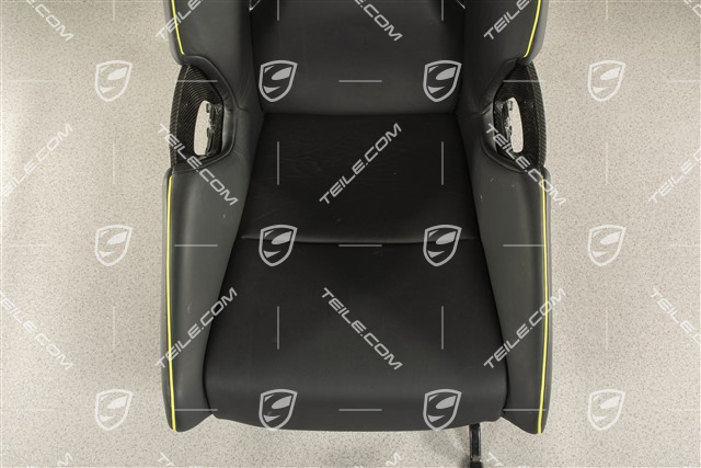 918 Spyder Bucket seat, black/acid green leather, R