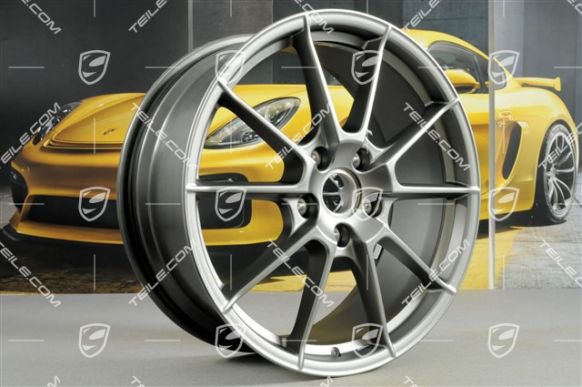 20-inch Spyder wheel rim set, rims 8,5J x 20 ET57 + 10,5J x 20 ET47, Platinum satin mat