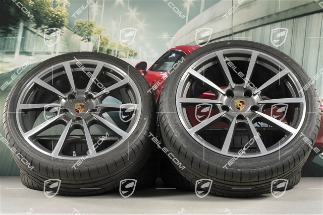 20-inch Carrera Classic summer wheels set, rims 8J x 20 ET57 + 10J x 20 ET45 + NEW GoodYear summer tires 235/35 ZR20 + 265/35 ZR20, with TPMS