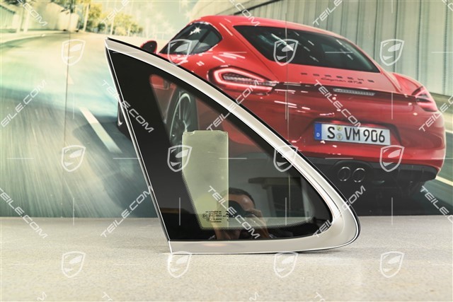 Side window with moulding, aluminium package Chrome look, L
