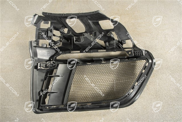 Front bumper retainer frame / grille / vent, lateral, Spyder, Black matte, L