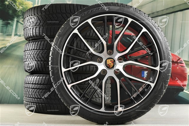 21" Winterräder Satz "Exclusive Design Sport", Felgen 9,5 J x 21 ET71 + 10,5 J x 21 ET71 + Pirelli Sottozero III Winterreifen 275/35 R21 + 315/30 R21, in Schwarz Hochglanz