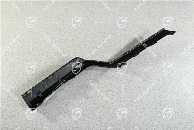 Rear bumper cover trim, lower, car with trailer coupling, black matte, L