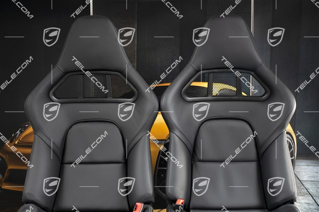 Sportschalensitze, klappbar, Leder Schwarz, L+R