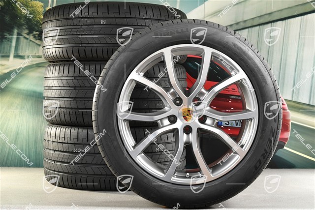 21-inch Cayenne COUPE Exclusive Design summer wheel set, rims 9,5J x 21 ET46 + 11,0J x 21 ET49 + NEW Pirelli summer tyres 285/40 R21 + 315/35 R21, with TPMS