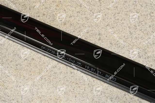 Rear door moulding trim in High gloss black, R