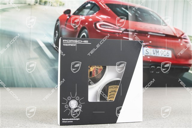 Wheel hub set (4 pcs.), black gloss/silver