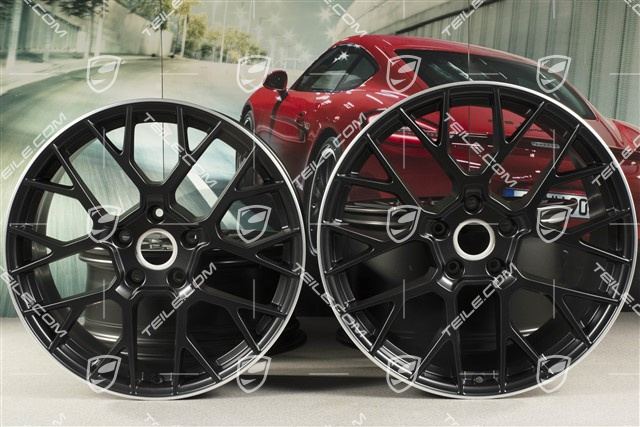 20+21-inch wheel rim set RS Spyder, rims: front 8,5J x 20 ET50 + rear 11,5J x 21 ET67, black satin matt