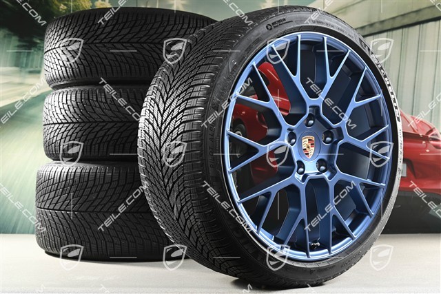 20"+21" RS Spyder Design Winterrädersatz, Felgen 8,5J x 20 ET50 + 11J x 21 ET82 + Michelin Winterreifen 245/35 R20 + 305/30 R21, mit RDK-Sensoren, Indigoblau