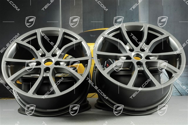 21" Felgensatz Cayenne ExclusiveDesign, 11J x 21 ET58 + 9,5J x 21 ET46, Platinum-Seidenmatt