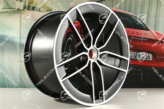 20"+21" Carrera Exclusive Design Felgensatz, Felgen 8,5J x 20 ET50 + 11,5J x 21 ET79, schwarz seidenmatt