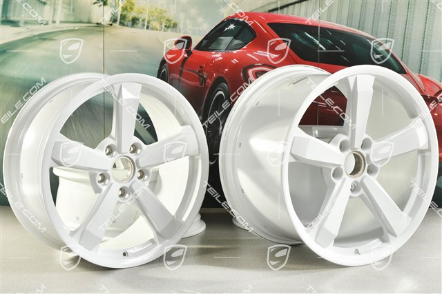 19+20" Felgensatz Dakar, Felgen: vorne 8J x 19 ET38 + hinten 11,5J x 20 ET68, in Weiss