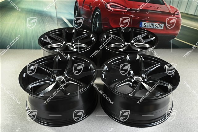 21-inch GT Design, alloy wheel rim set, 9,5J x 21 ET27 + 10J x 21 ET19, black satin matt