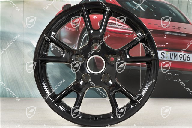 17-inch wheel set Boxster II, 6,5J x 17 ET55 + 8J x 17 ET40, black high gloss