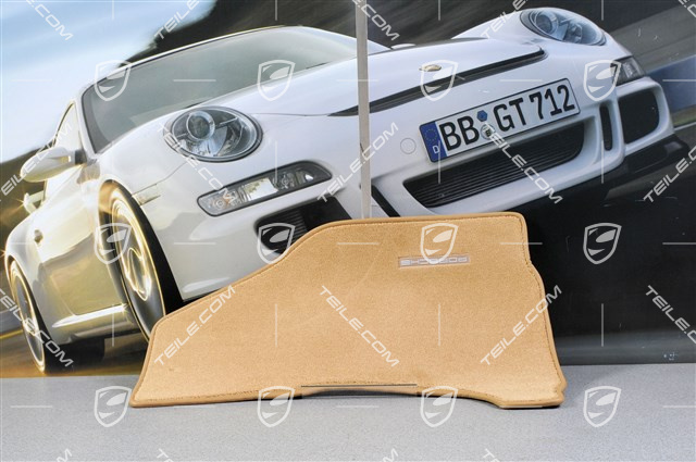 Fussmatte Satz, Perlvelours, Leder eingefasst, Cabrio/Targa mit BOSE Soundpaket, Sandbeige