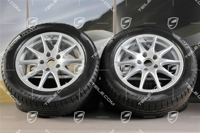 18-inch Panamera S winter wheel set, 8J x 18 ET 59 + 9J x 18 ET 53 + NEW Pirelli Sottozero II winter tyres 245/50 R18 + 275/45 R18, TPM